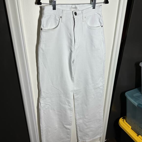 NEW Evereve White Ever Trouser Jeans Denim Size 28 Women's High Rise Straight - Picture 4 of 12